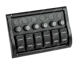 Панель бортового питания 6 переключателей, индикация, автоматы (10016-BK)